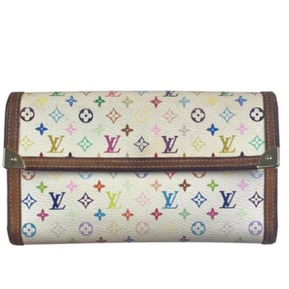 VINTAGE MULTICOLOR MONOGRAM TAKASHI MURAKAMI INTERNATIONAL WALLET - Picture 1 of 14